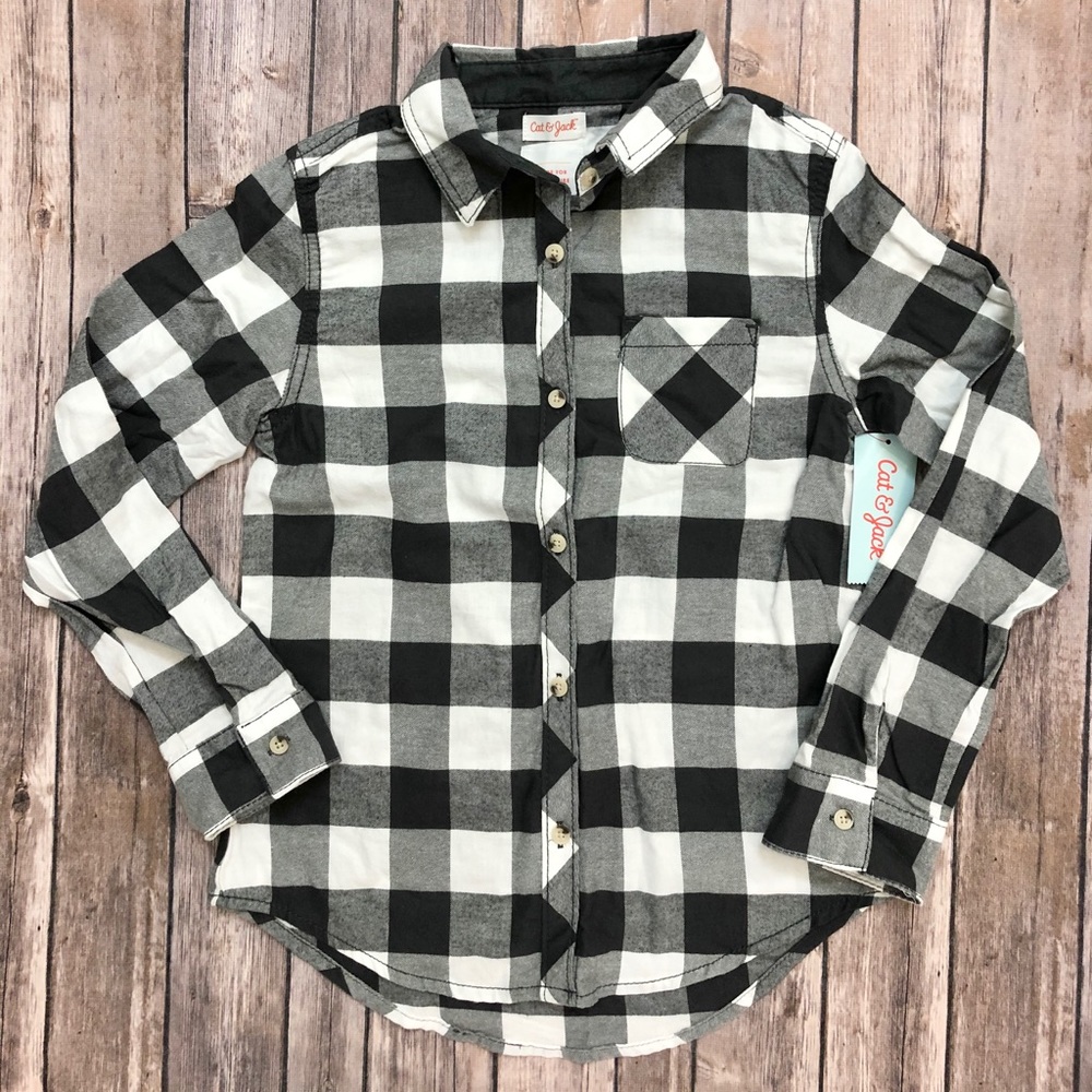 Cat & Jack girl’s long sleeve flannel shirt 11/12